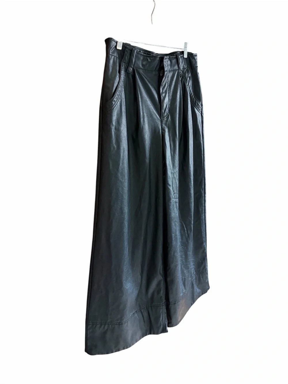 FREE PEOPLE WE THE‎ FREE Afton Vegan Trousers Wide Leg Pants Black 10